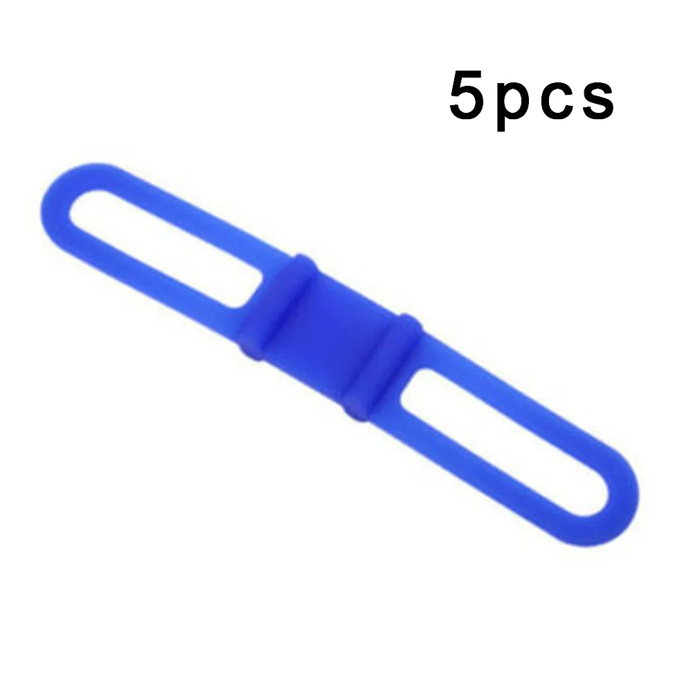 

5 Pcs Bicycle Silicone Car Light Strap Handlebar Mountain Bike Light Strap High Elastic Silicone Strap High Qulity