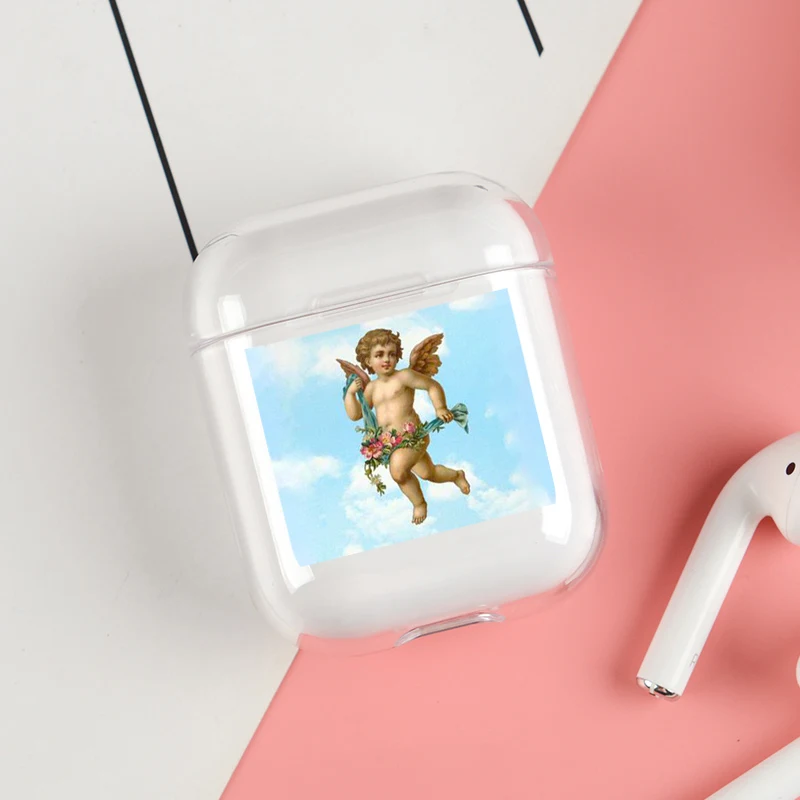 Мягкие милые наушники чехол для Apple airpods чехол Роскошный ангел ребенок прекрасный Air Pods чехол для Airpods 2 прозрачный, мягкий чехол