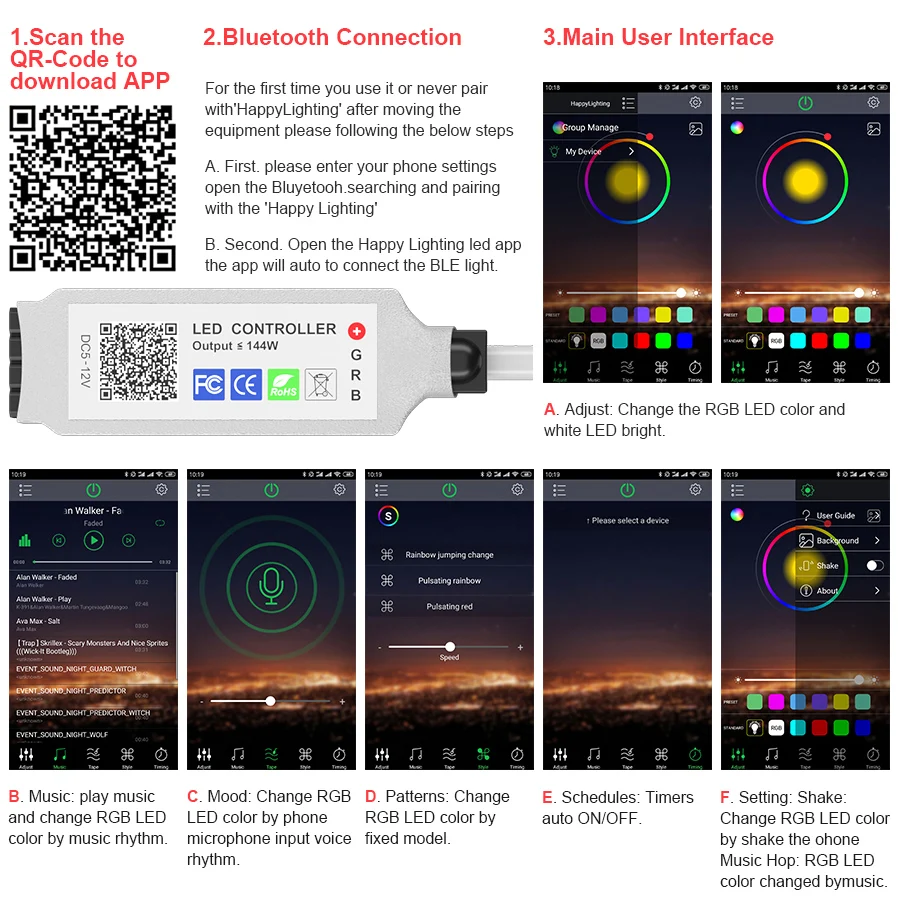 5 м 10 15 М 5050 Светодиодная лента 12 В постоянного тока RGB не Водонепроницаемая 30