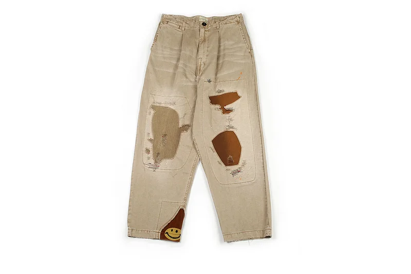 

2020 Best Quality Kapital Cartoon Print Straight Jeans Men Women Couple Oversize Jeans Hip-Hop High Street Stitching Jeans