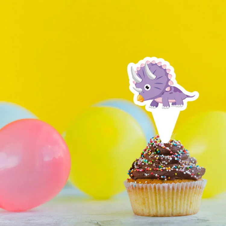 Новые инструменты для украшения тортов 12 шт. мультяшный динозавр узор топпер
