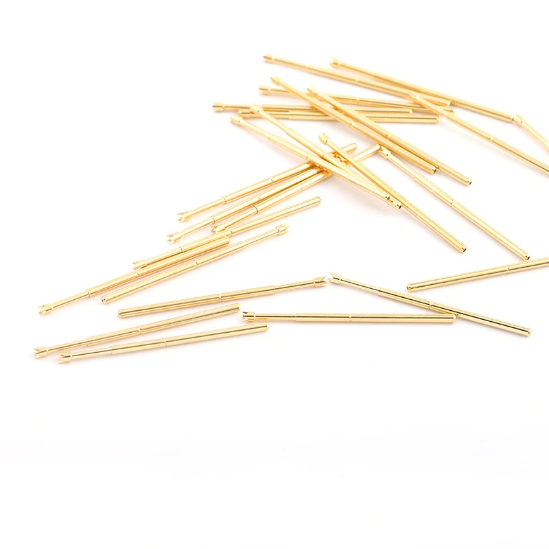 

100PCS PA100-Q2 Spring Voltage Test Probe Tip Spring Phosphor Bronze Tube Gold Plated For Testing Circuit Board Instruments