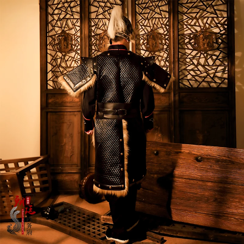 Древняя китайская броня армированный солдат Защитная пленка для ТВ-сцены