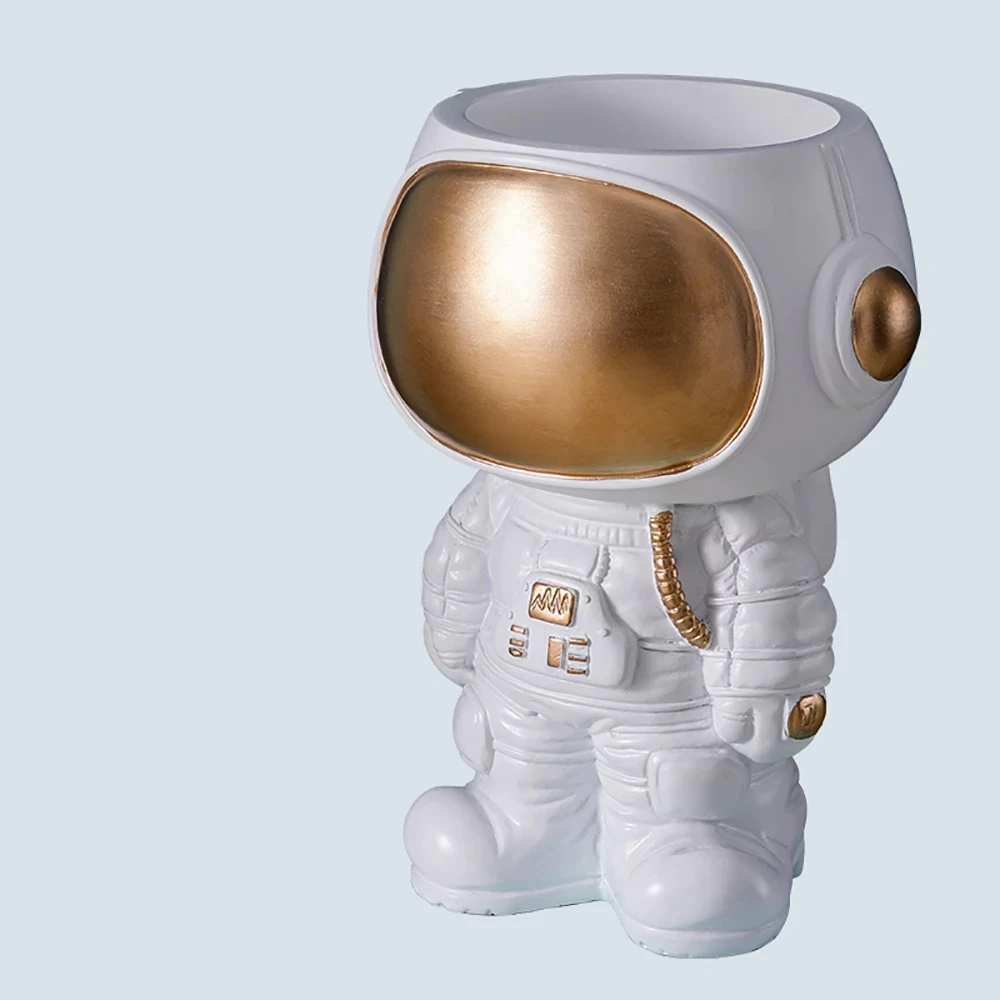 

Resin Astronaut Figurine Spaceman Statue Moon Sculpture Flower Vase Pot Holder Home Decoration Living Room Decor Ornametal Gift