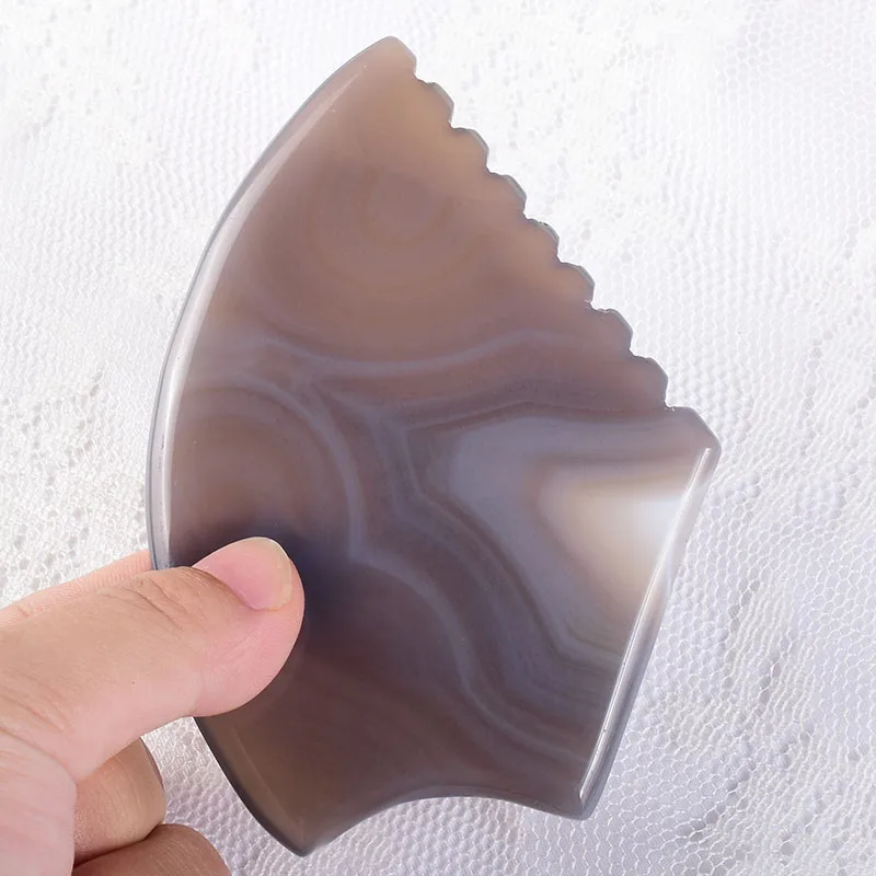 

Carnelian Sawtooth Gua Sha Tool Face Care Scraper Natural Agate Massager Beauty Health Body Eye Neck Skin Scraping Massage Detox