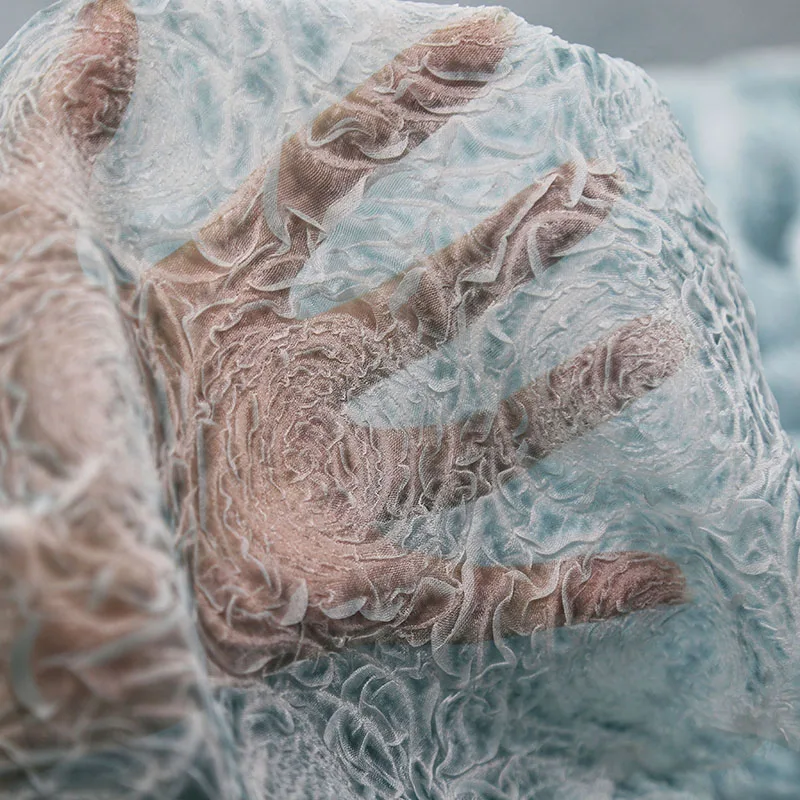 Мягкая и светильник плиссированная шифоновая пряжа 3D Розовая креповая