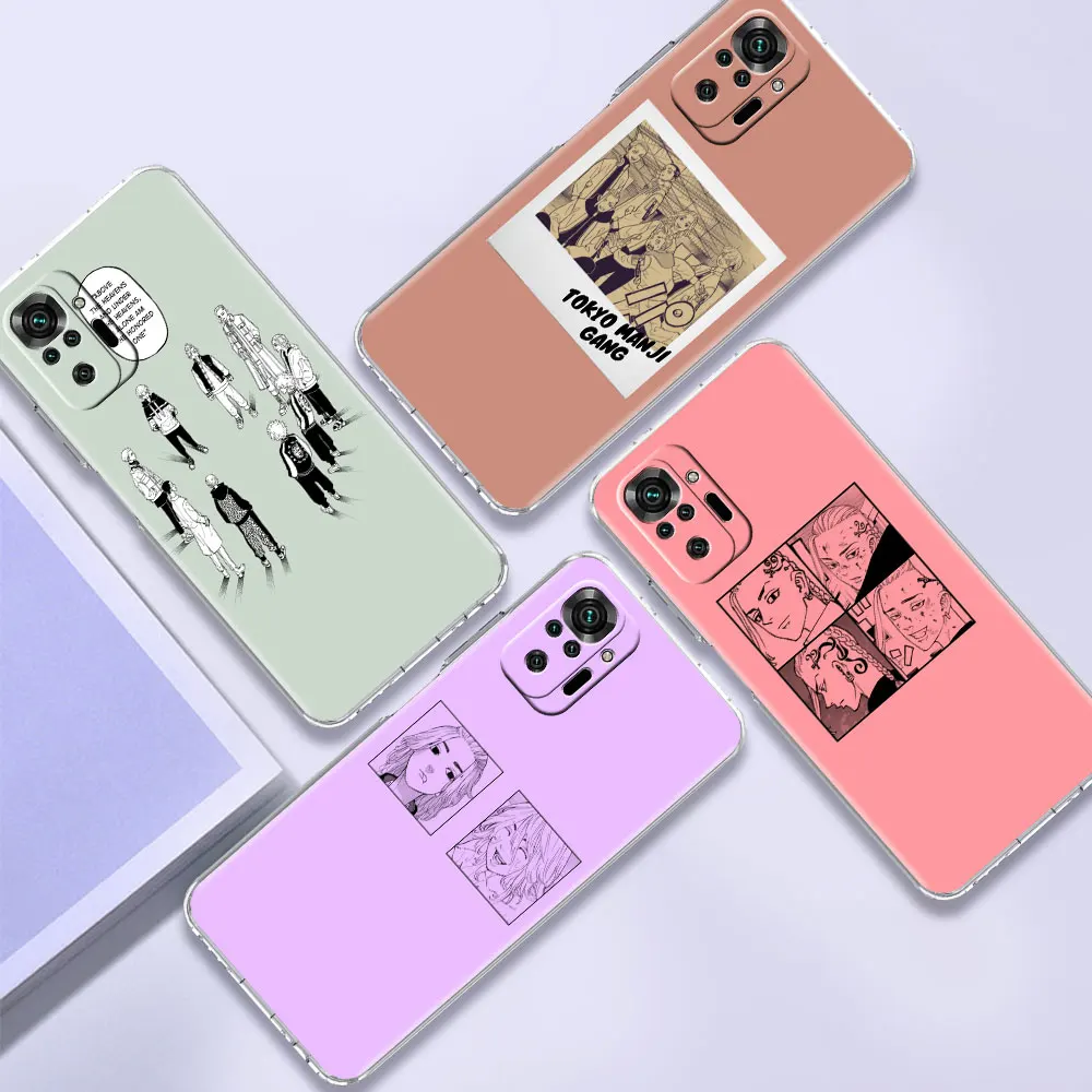

Transparent Case for Xiaomi Redmi Note 9S 9 8 Pro 10S 10 5G 8T Clear Ultrathin Soft Smartphone Cover Anime Tokyo Revengers Manga