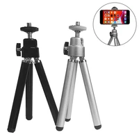 universal mini aluminum alloy stable light weight folding tripod stand mount 14 screw with phone clip tripod for smartphone