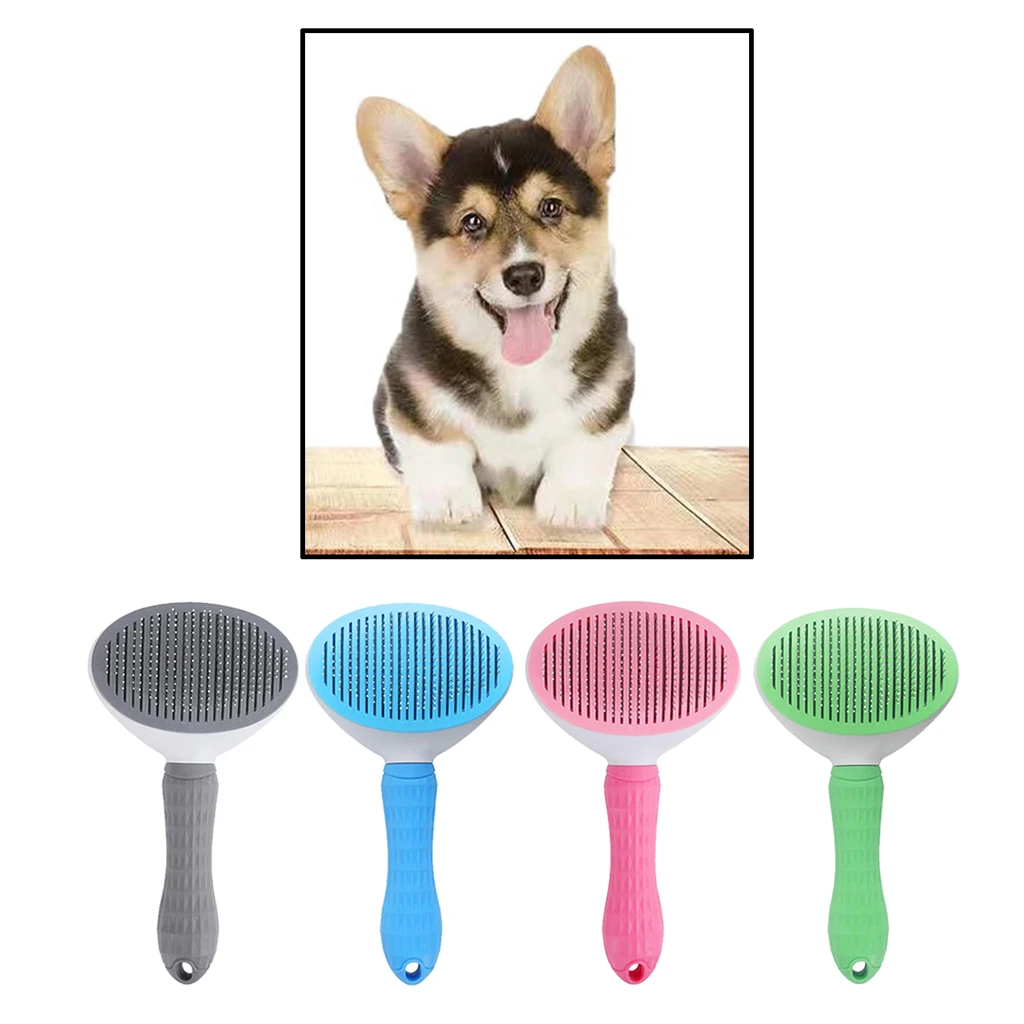 

Pet Cats Dog Neat Slicker Grooming Brush Self Cleaning Button Comfortable