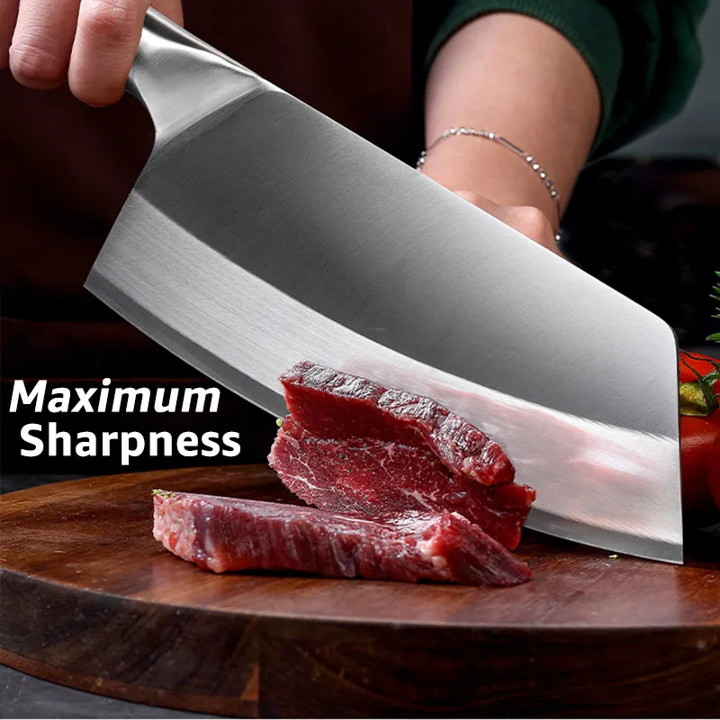 Мясницкий кухонный нож шеф-повара измельчитель мяса 7 дюймов 7Cr17 из нержавеющей