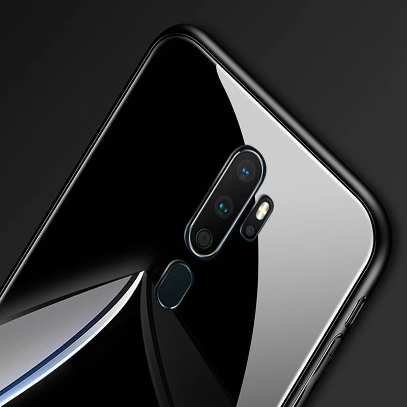 Чехол для Xiaomi Redmi Note 8 T из глянцевого закаленного стекла с силиконовой рамкой