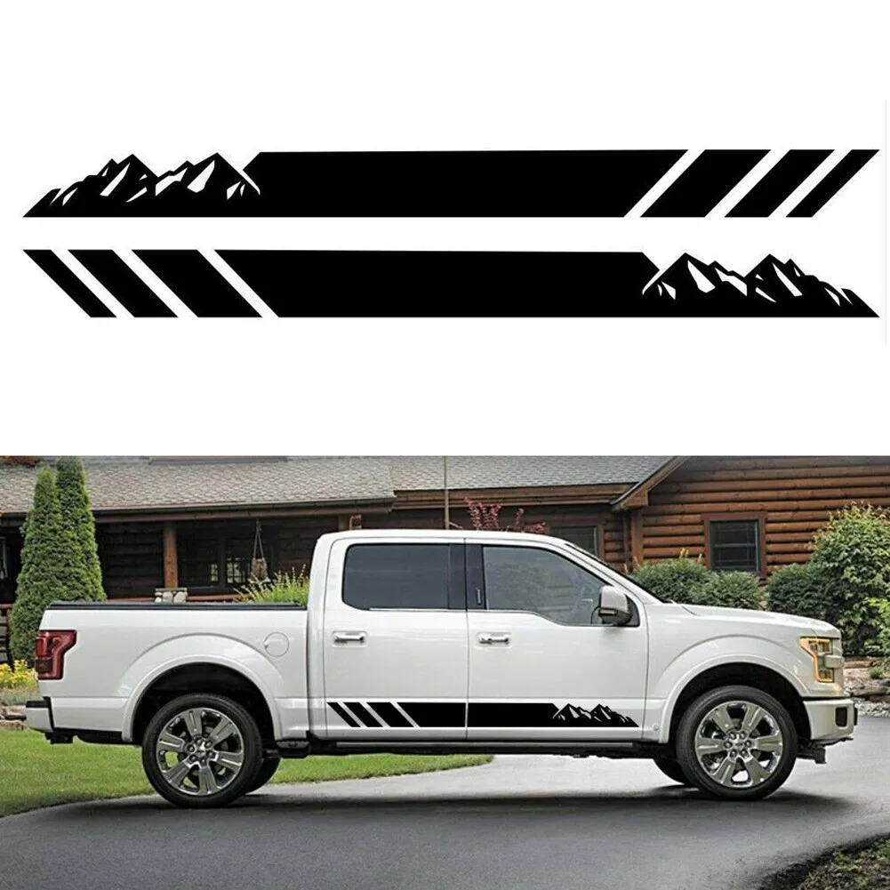 

Replacement Car Sticker Sport Stripe 2PCS Accessory Door Mountains PVC
