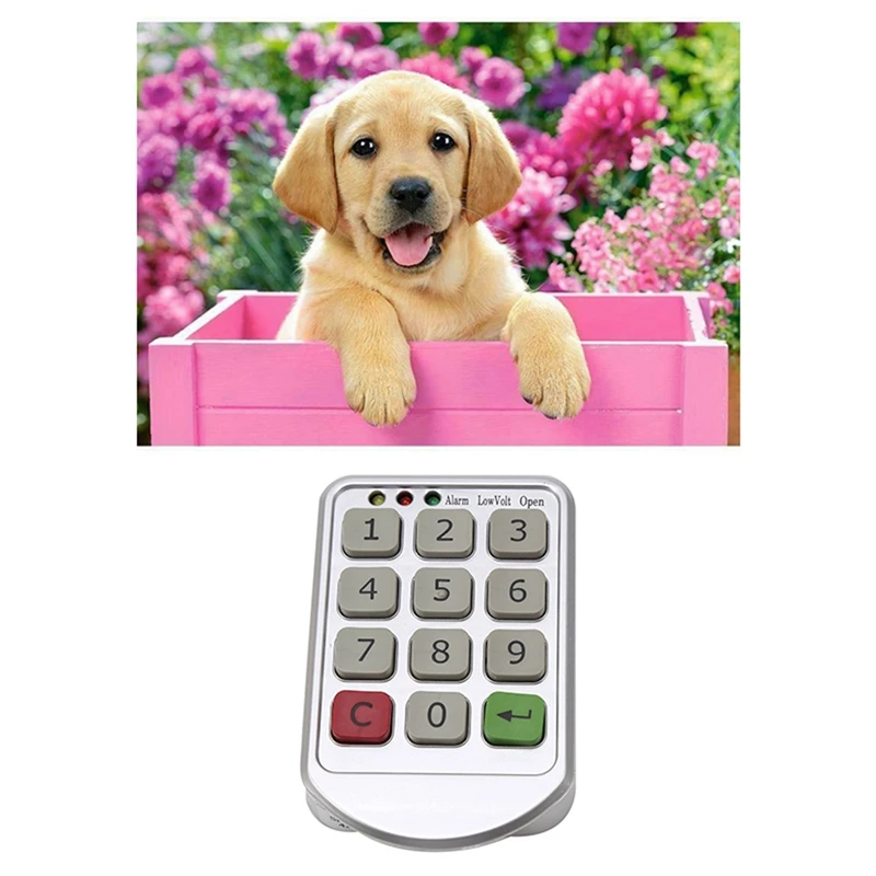 

5D алмазная живопись с электронным замком для шкафа с собакой щенком