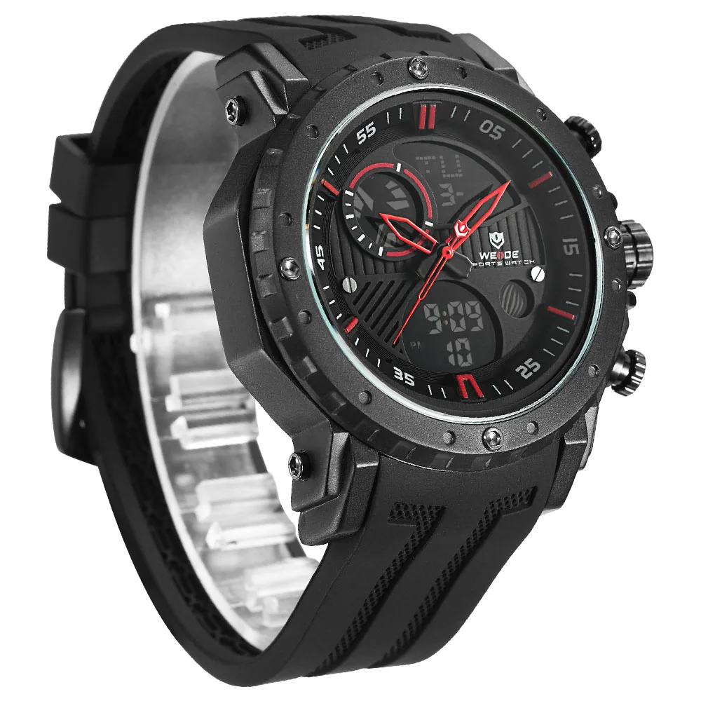 WEIDE Watches Men 2019 Hot Top Brand Luxury Man Clock Saat sport Waterproof silicone band military Analog watch chronographs | Наручные