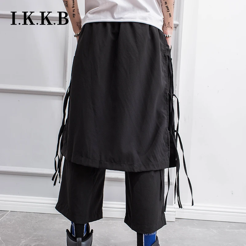 

Spring Casual Nine-quarter Pants Male Trend Hip-hop Functional Wind Overalls Culottes Loose Straight-leg Tassels Harem Pants