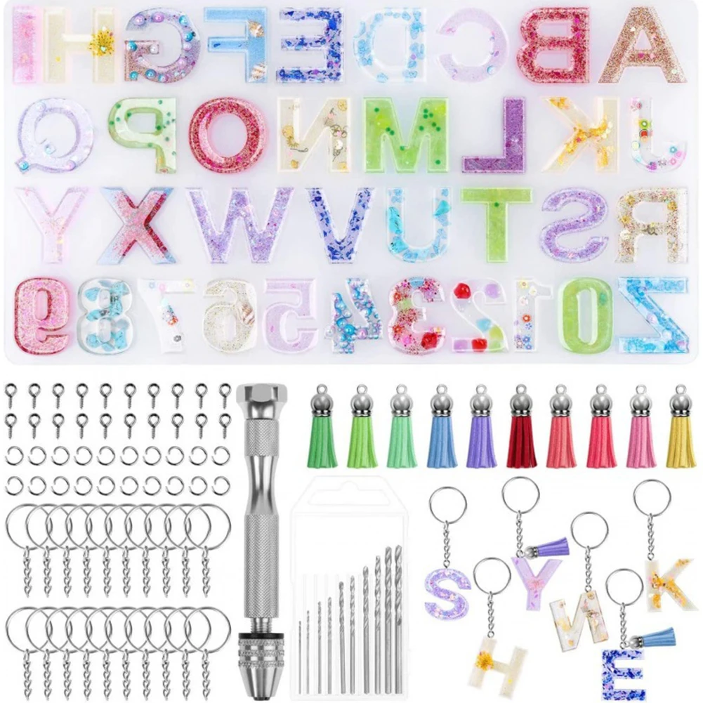 

Letter Pendant Jewelry Making Alphabet Number Backward Resin Mold Kit DIY Casting Gift Epoxy Craft Handmade Accessories Starter