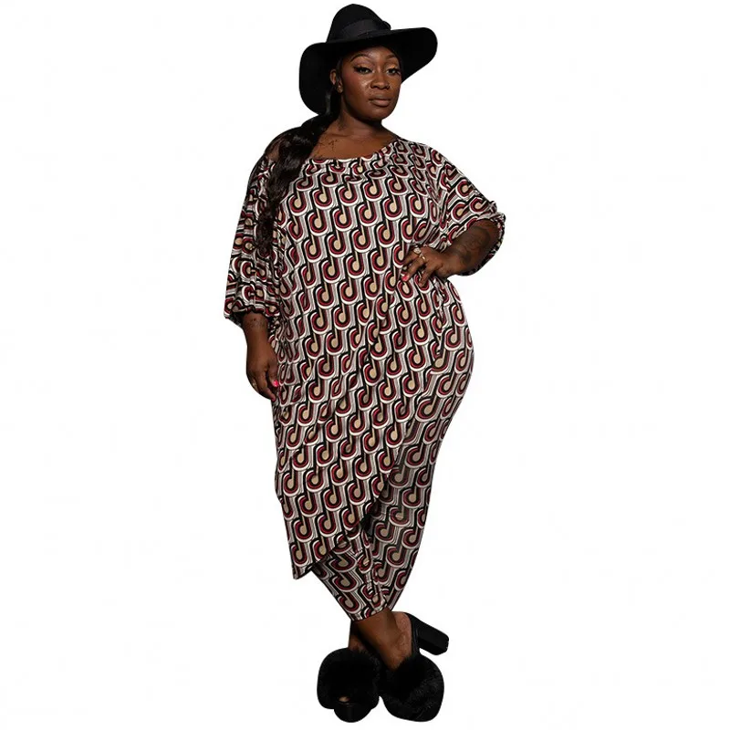 

Дашики, традиционная африканская одежда, комплект из двух предметов, женское Африканское облегающее платье с принтом и брюки, африканская о...