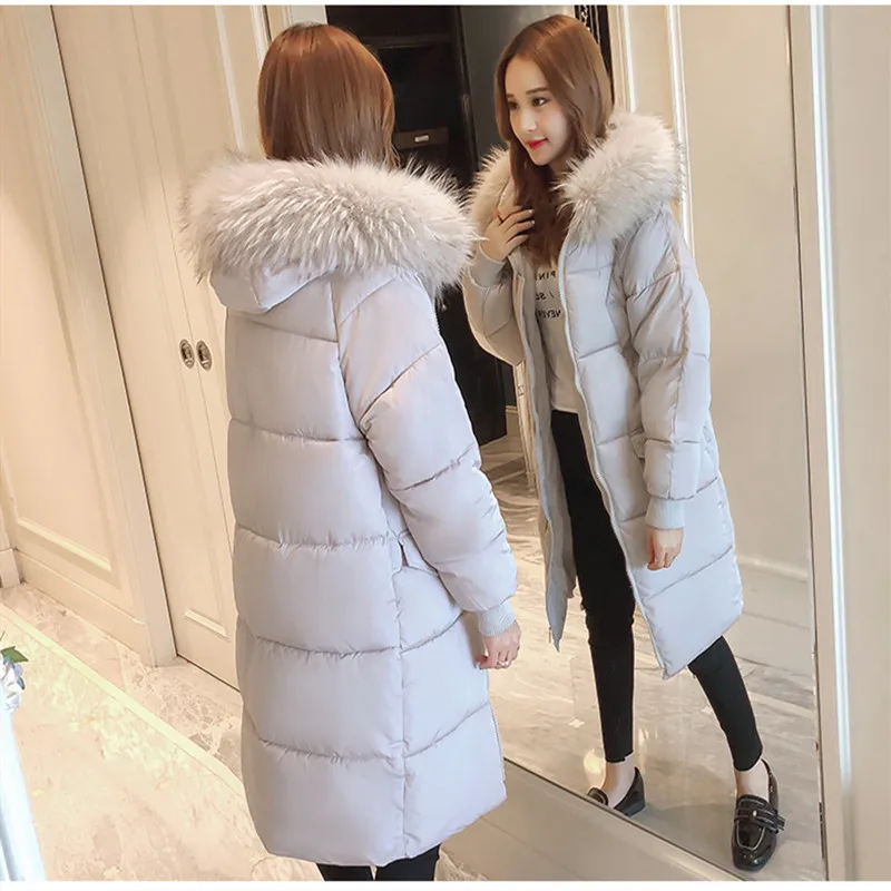 Парка женские зимние пальто длинные хлопковые повседневные меховые куртки с