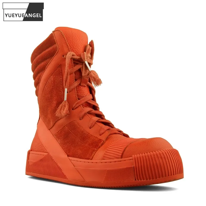 

Ботинки мужские высокие, винтажные кроссовки из натуральной кожи, на шнуровке, повседневная дизайнерская обувь, осень