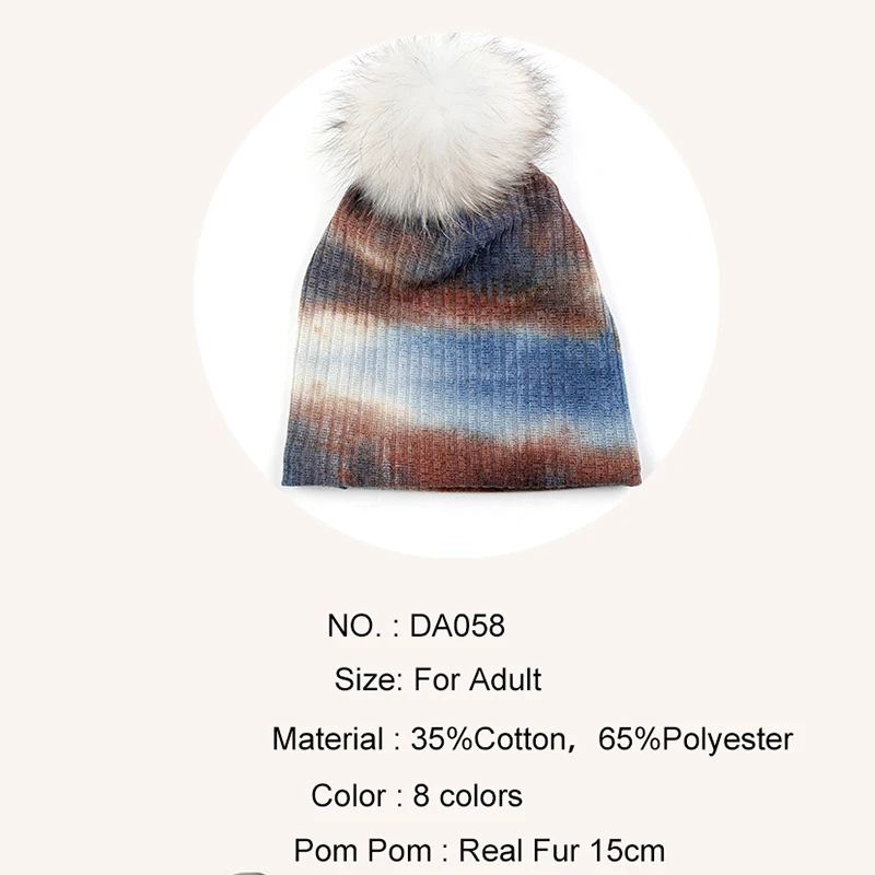 Geebro женская многоцветная шапка с рисунком енот напуском Осень-зима женские