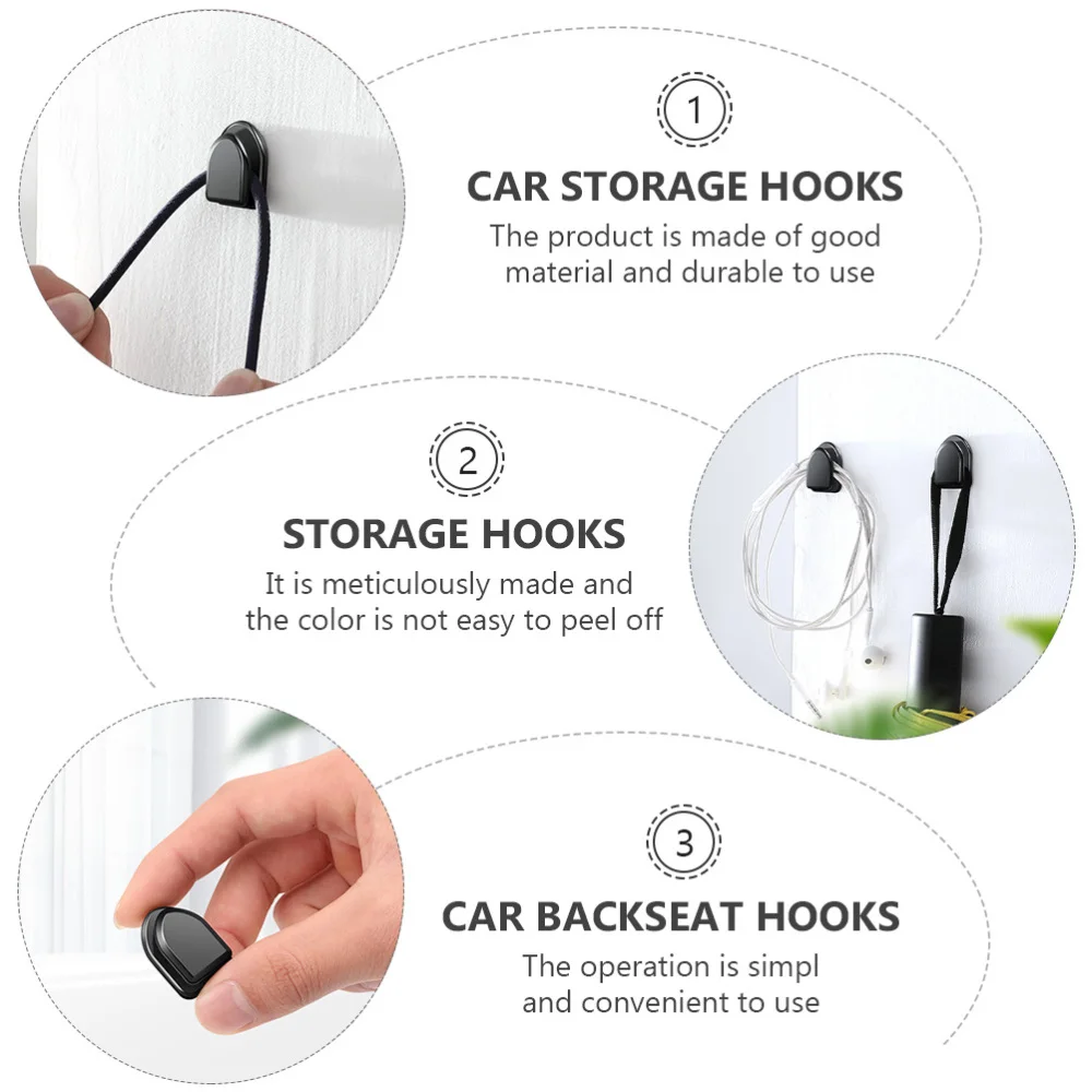 

8pcs Car Back Seat Hooks Multifunctional Car Hanger ABS Car Seatback Hook