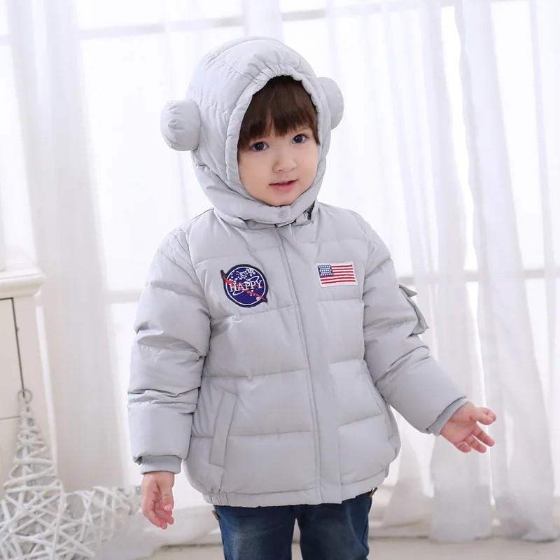 Winter Children's Down Jacket Short Thickened Space Suit Children's Padded Jacket Men and Women Baby Cotton Coat