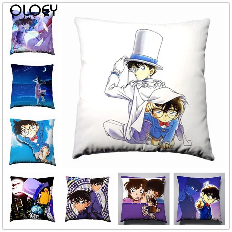 

Japanese Anime Detective Conan Anime Character Decoration Polyester Pillowcase 45x45cm Home Bedroom Office Decoration Pillowcase