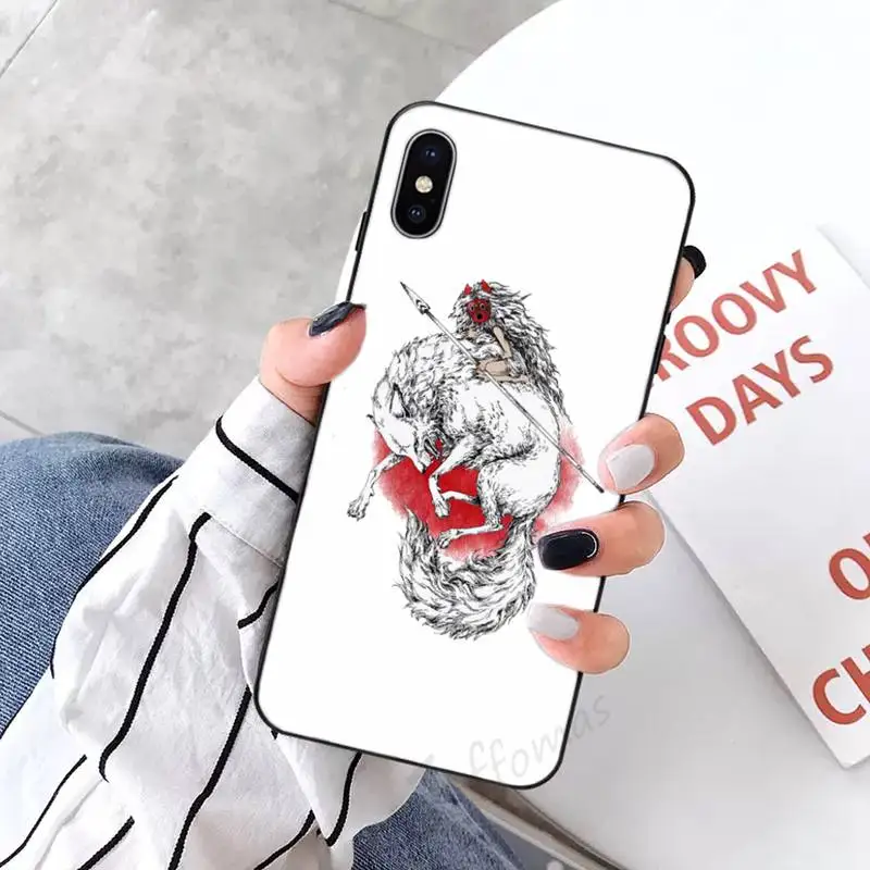 

Princess Mononoke Fantasy Anime Phone Case Candy Color for iPhone 6 7 8 11 12 s mini pro X XS XR MAX Plus