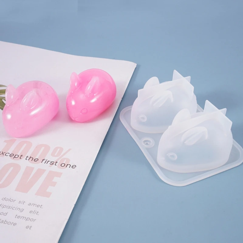 

Y1UE Cute 3D Rabbit Pendant Casting Silicone Mould DIY Craft Crystal Epoxy Resin Mold