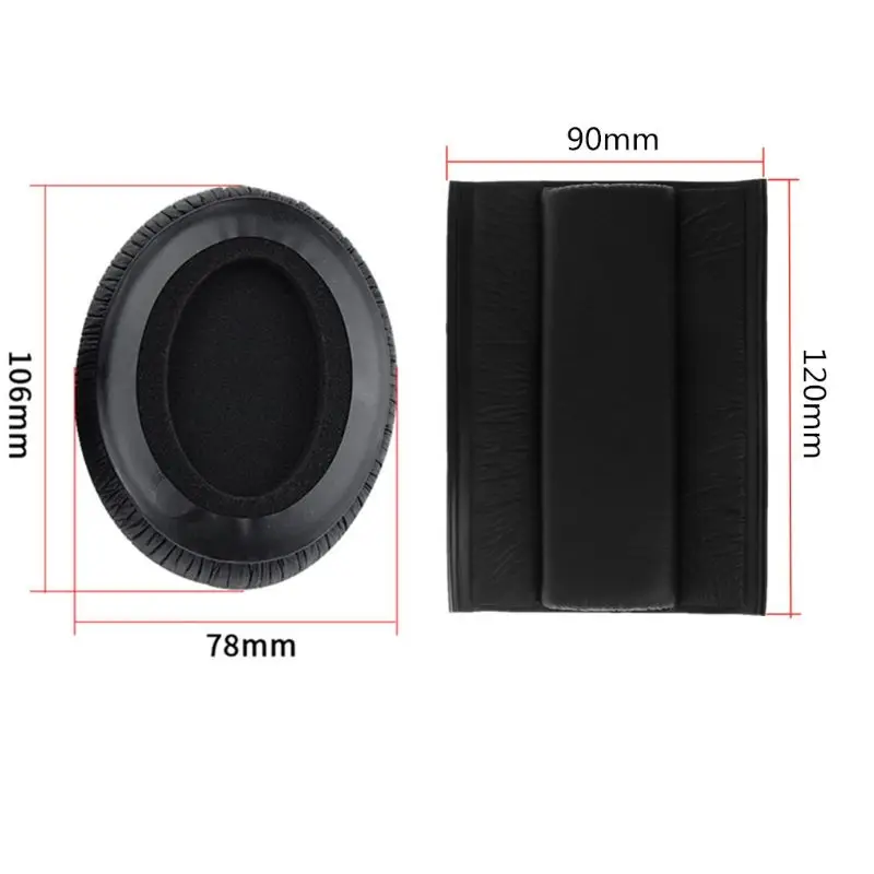 OOTDTY 1 Set Replaced Leather Headset Earpads Ear Cushions Cup Headband Cover for Sennheiser HD280 Pro Headphones Accessories |