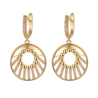 female earrings round inlaid stone elegant simple atmosphere banquet ball for wife feast ball wedding