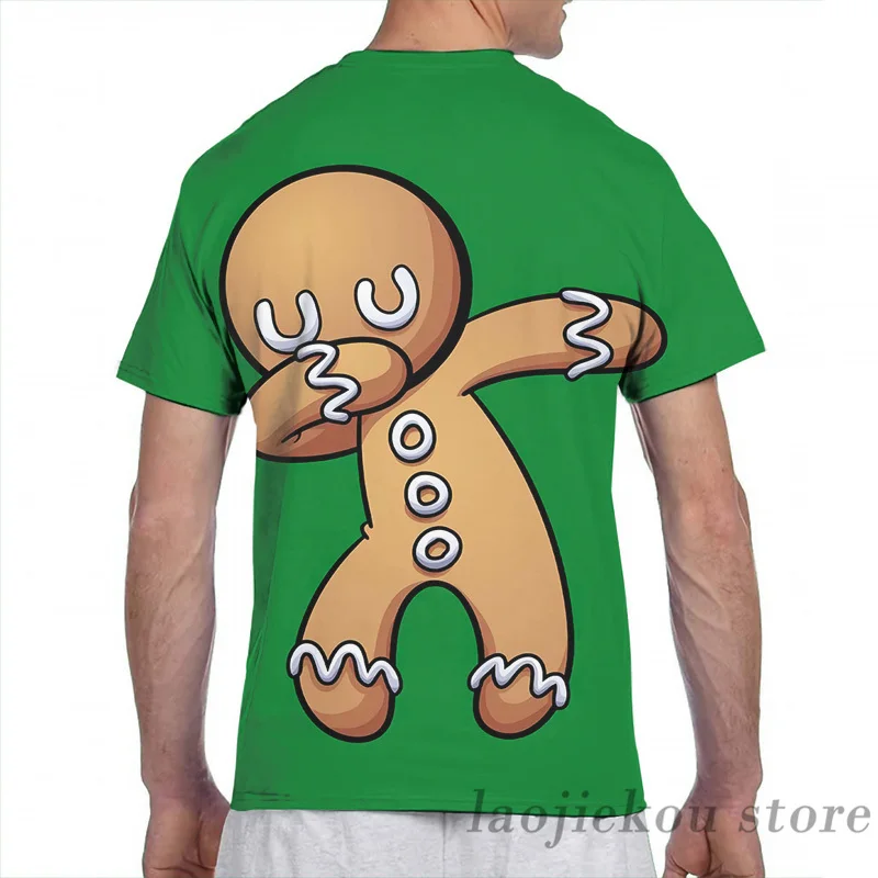 Мужская Рождественская футболка Dabbing с имбирным человеком женская модная со