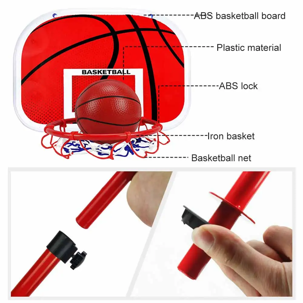 

Basketball Stand Set Adjustable Height Kids Basketball Hoop Outside Backyard Games for Boys Girls Toddlers