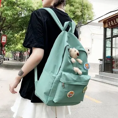 

Chongsukei New Women's Backpack Cartoon Zipper Doll School Bag Breathable Small Fresh Multi-purpose Bag Backpack For Teenager