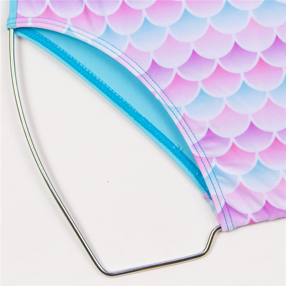 Купальный костюм для девочек с принтом русалки Новый брендовый летний детский