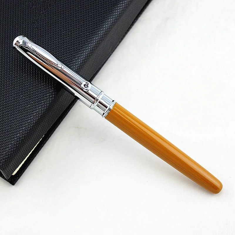 

New Stainless Steel Luxury metal Rollerball Pen Black Ink 0.5mm Refill Silver Clip Ballpoint Pens