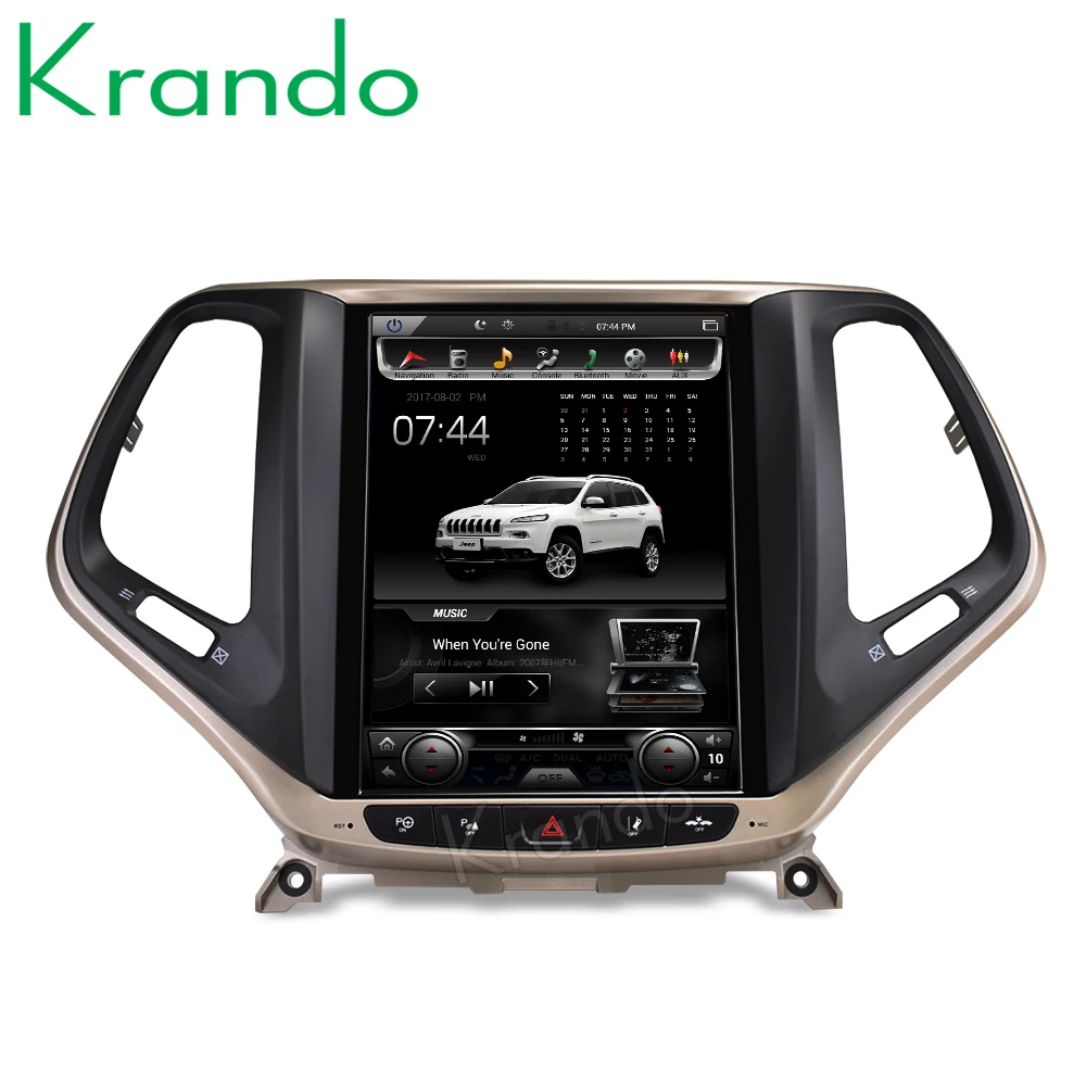 Krando Android 8,1 10," Tesla вертикальный автомобильный проигрыватель с радио и GPS для Jeep Cherokee+ навигационная мультимедийная система wifi
