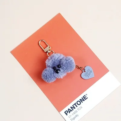 Милый брелок мини Пудель помпон брелки для женщин пушистый плюшевый собака