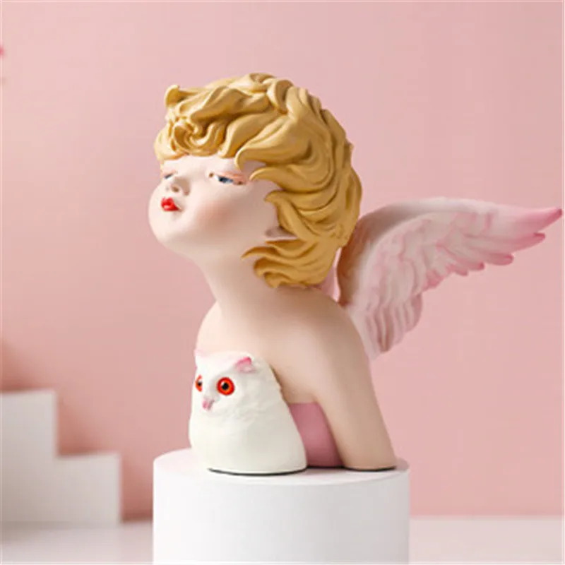 

Bao Guang Ta Nordic Cute Girl Statue Modern Living Room Children's Room Office Home Decor Figurines Cartoon Sculpture A2998