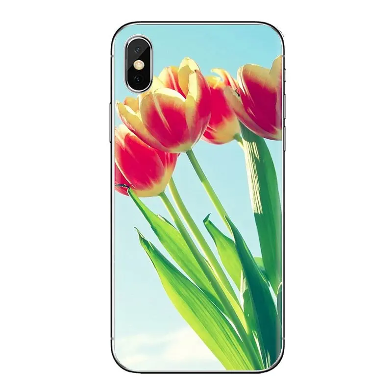 Прозрачный чехол из термополиуретана сладкий цветок тюльпана для huawei G7 G8 P7 P8 P9 Lite