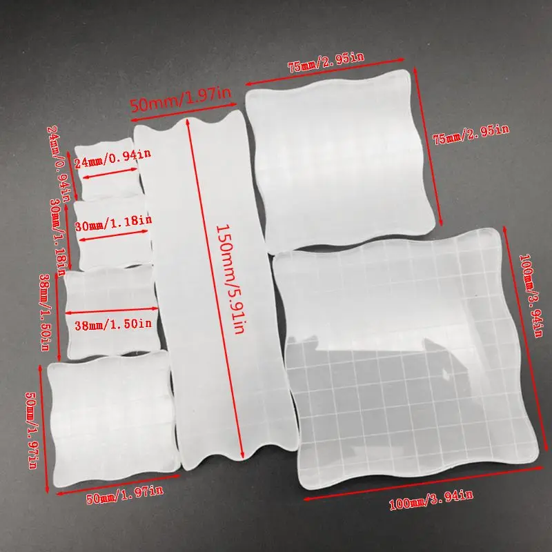 

2021 New 7pcs/set Transparent Acrylic Clear Stamp Block Pad Scrapbooking DIY Handmade Too