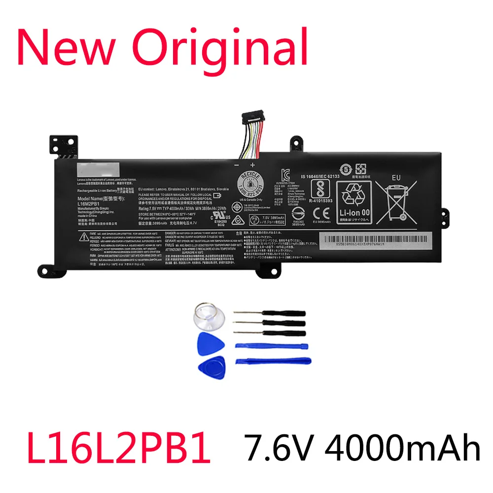 

7.6V New L16M2PB2 Laptop Battery For Lenovo Ideapad 320-15IKB -15IAP -15AST -15ABR -14ABR 520-15IKBR 330-15ICN L16L2PB1 30Wh