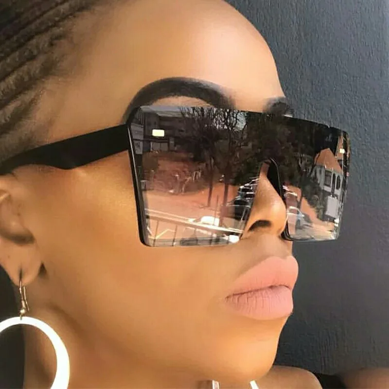2020 модные большие квадратные солнцезащитные очки в стиле ретро градиентные солнцезащитные очки в большой оправе для женщин цельные очки ...