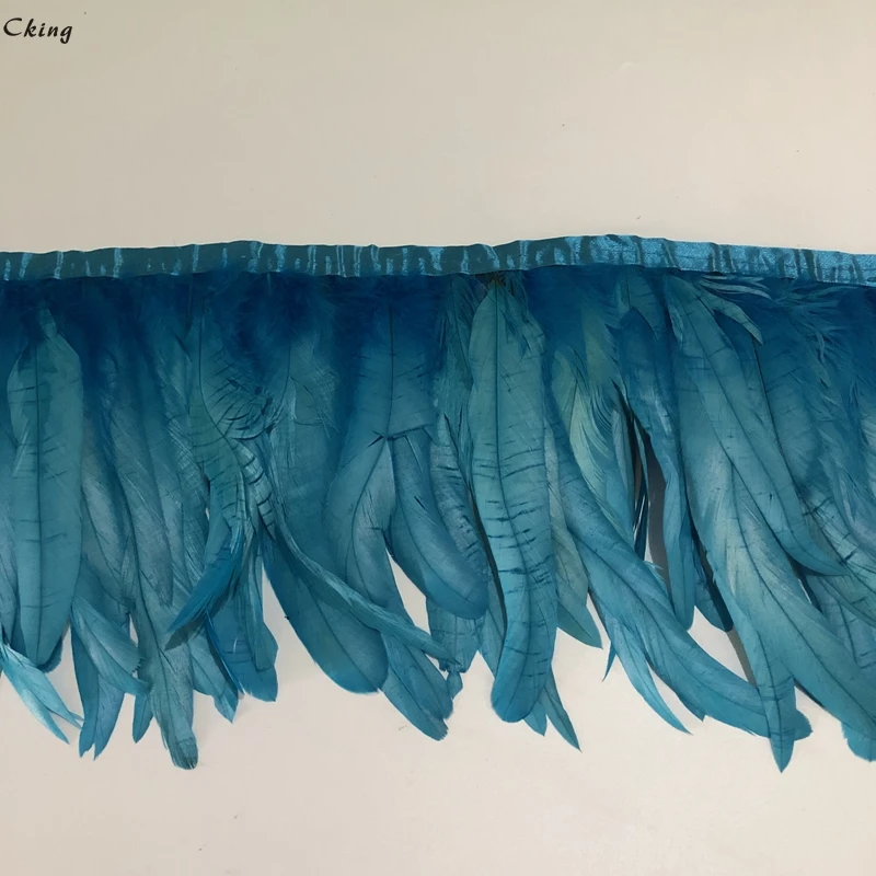 15-20 см оболочка перо отделка Бирюзовый синий окрашенные настоящие и натуральные