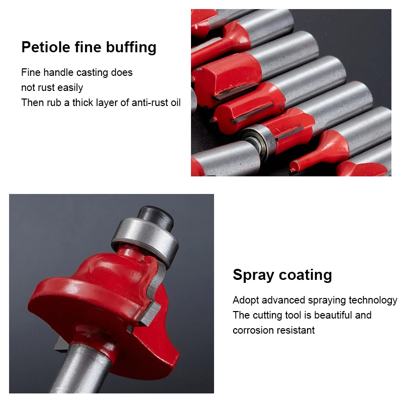 Фрезы для деревообработки PRACMANU твердосплавные насадки с хвостовиком 1/4 дюйма (8