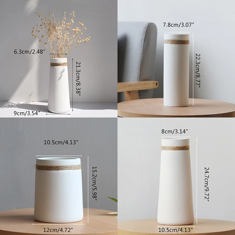 

Irregular Vase Modern Simple White Ceramic Vase Living Room Desktop Flower Arrangement Dried Flower Home Decoration Accessories