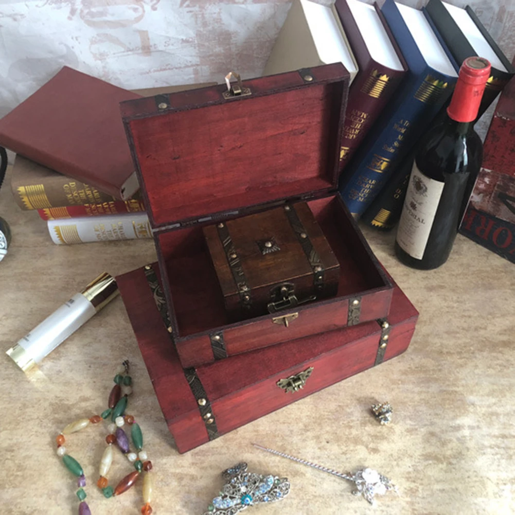 1 шт. винтажный деревянный ящик для хранения с сокровищами складной органайзер