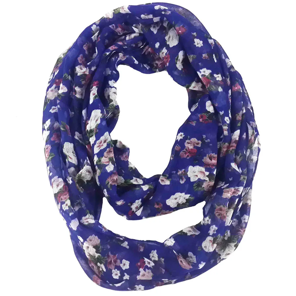 Модный цветочный принт бесконечный петлевой шарф женские подарочные аксессуары