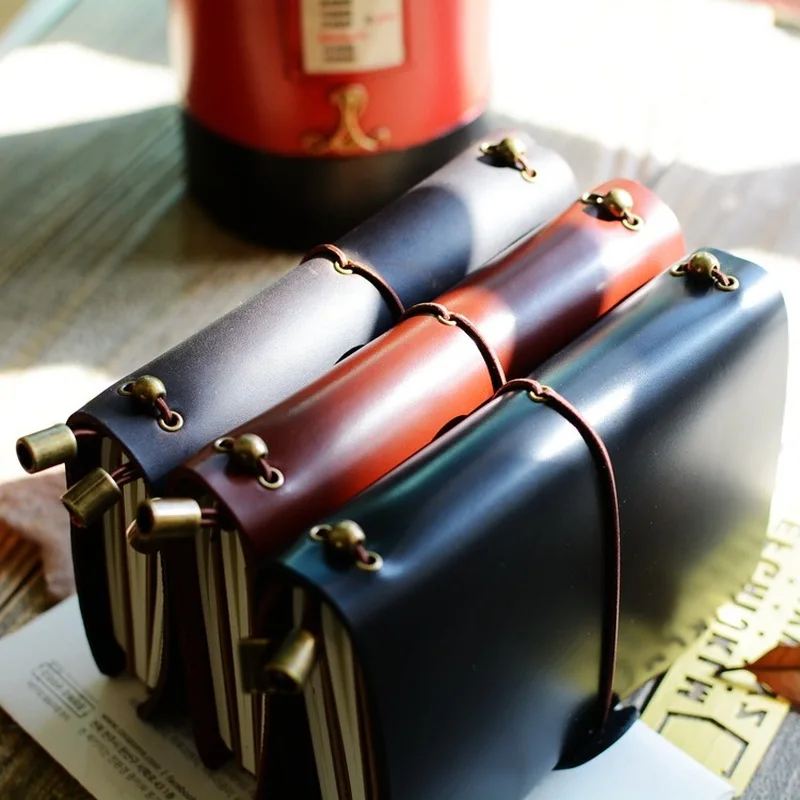 Коровья кожа Ретро Ноутбук свободный лист арт журнал А6 карманный размер кожаный