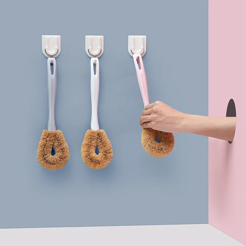 Кокосовая Пальмовая щетка с длинной ручкой 1 шт. кухонная для очистки бытовая